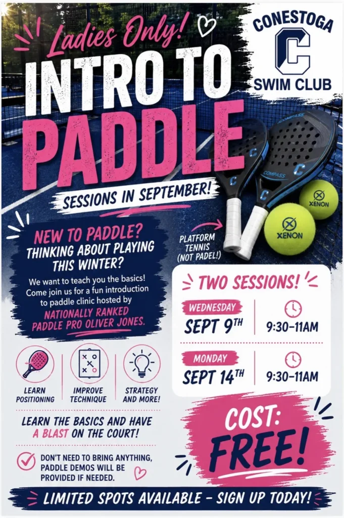 Intro to Paddle - Ladies Only - at Conestoga Swim Club